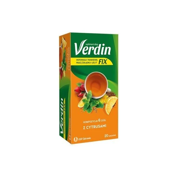 Verdin fix, mieszanka ziołowa z cytrusami, 20 saszetek