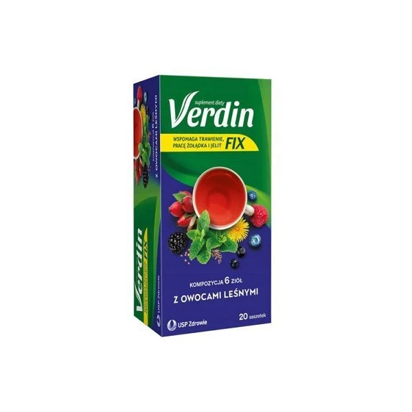 Verdin fix, mieszanka ziołowa z owocami leśnymi, 20 saszetek