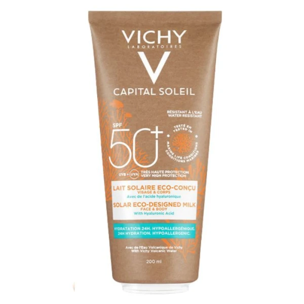 Vichy Capital Soleil, ochronne mleczko nawilżające do twarzy i ciała SPF 50+, 200ml