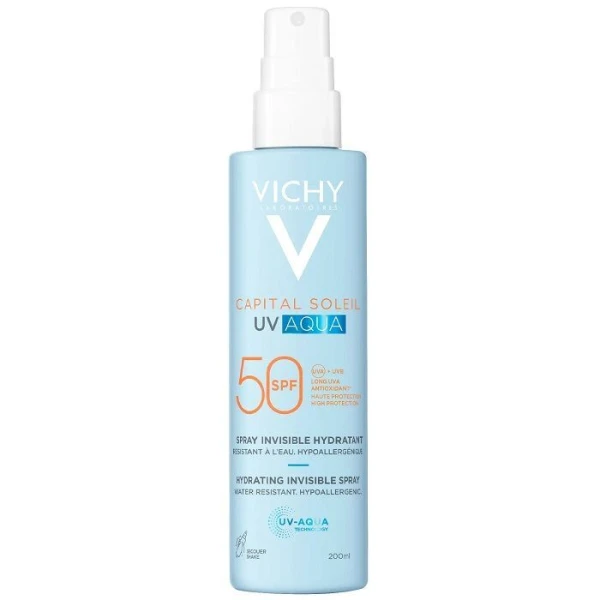 Vichy Capital Soleil UV Aqua, mgiełka do twarzy i ciała SPF 50, 200ml