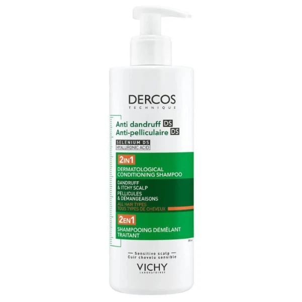 Vichy Dercos Anti Dandruff DS, szampon przeciwłupieżowy z odżywką 2w1, 390ml