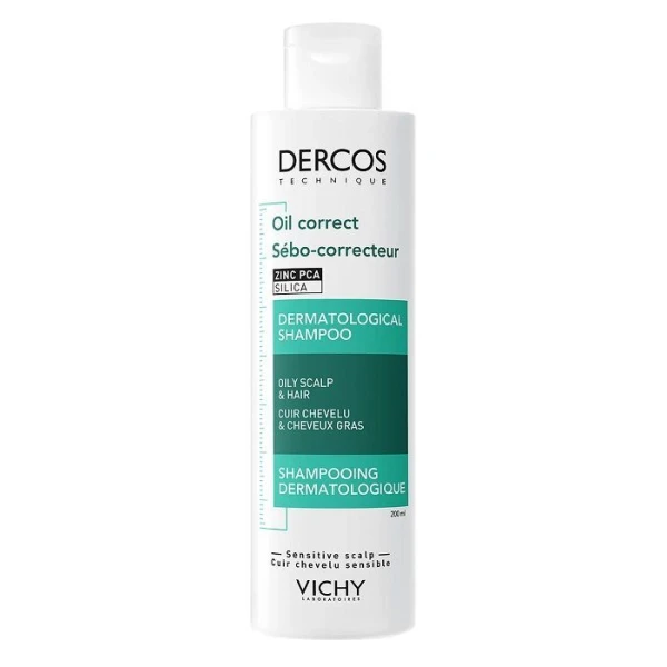 Vichy Dercos Oil Correct, szampon normalizujący sebum, 200ml