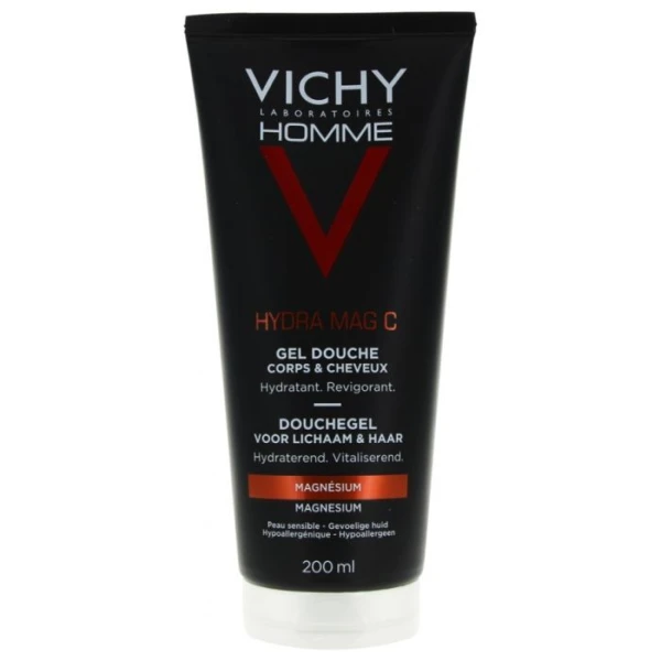 Vichy Homme Hydra Mag C, żel pod prysznic do ciała i włosów, 200ml
