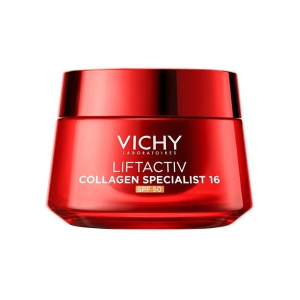 Vichy Liftactiv Collagen Specialist 16, krem redukujący oznaki starzenia się skóry, na dzień, SPF 50, 50ml