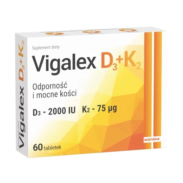 Vigalex witamina D3 2000 j.m. + K2 75mcg, 60 tabletek