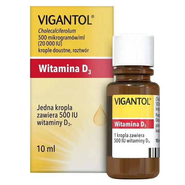 Vigantol 20000 IU, witamina D3, krople doustne, 10ml