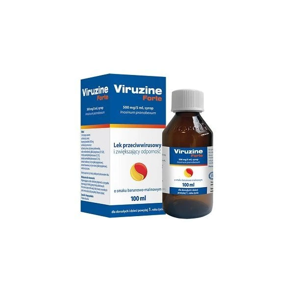 Viruzine Forte 500mg/5ml, syrop, smak bananowo-malinowy, po 1 roku życia, 100ml