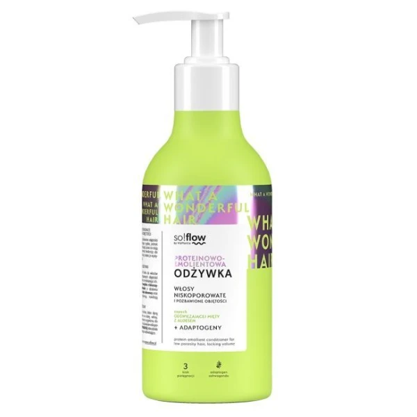 Vis Plantis, so!flow, emolientowo-proteinowa odżywka do włosów niskoporowatych, 400ml