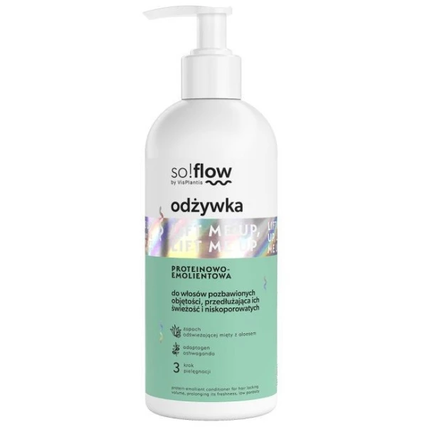 Vis Plantis, so!flow, emolientowo-proteinowa odżywka do włosów pozbawionych objętości i niskoporowatych, 300ml
