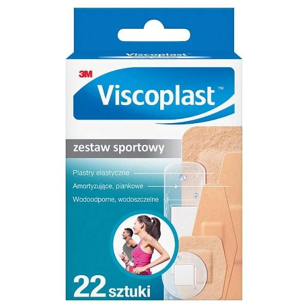Plaster Viscoplast, zestaw sportowy, 3 rodzaje, 6 rozmiarów, 22 sztuki