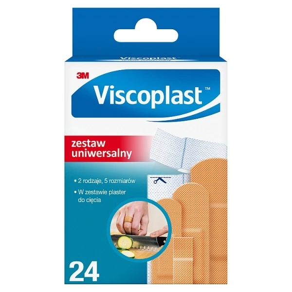 Plaster Viscoplast, Zestaw Uniwersalny, 2 rodzaje, 5 rozmiarów, 24 sztuki
