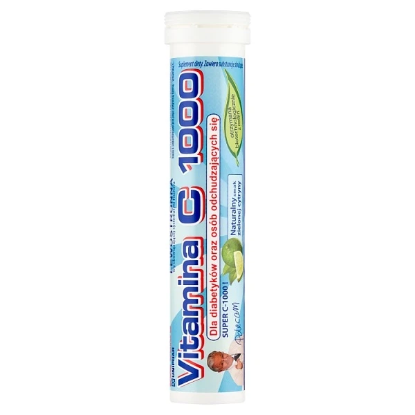 Vitamina C 1000, smak zielonej cytryny, 20 tabletek musujących