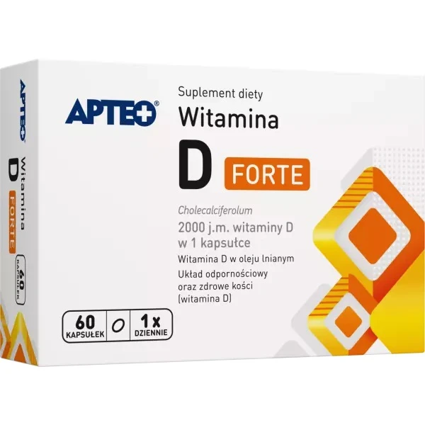 Witamina D Forte 2000 j.m. Apteo, 60 kapsułek