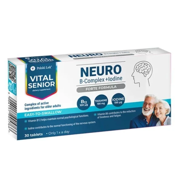Vital Senior, Neuro B-Complex + Jod, 30 tabletek