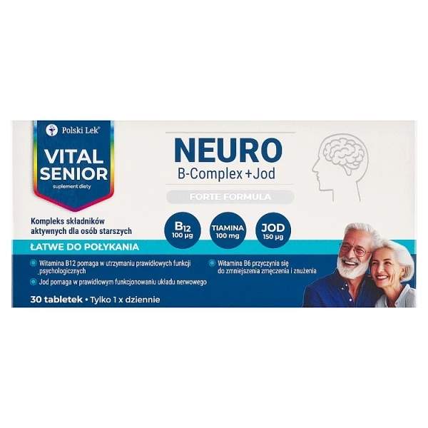 Vital Senior, Neuro B-Complex + Jod, 30 tabletek