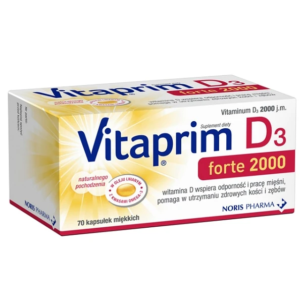 Vitaprim D3 Forte 2000, 70 kapsułek