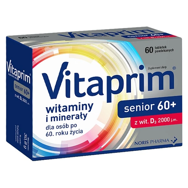 Vitaprim senior 60+ z witaminą D3 2000j.m., 60 tabletek