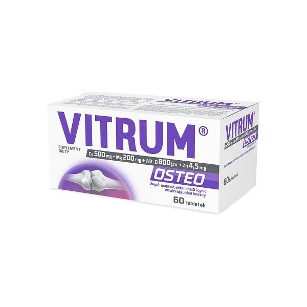 Vitrum Osteo, wapń + magnez + witamina D + cynk, 60 tabletek