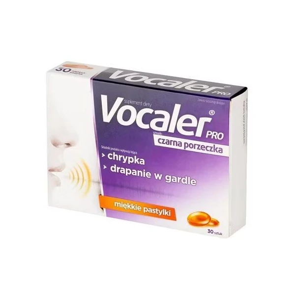 Vocaler Pro, smak czarnej porzeczki, 30 pastylek do ssania