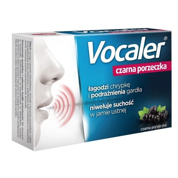Vocaler, smak czarnej porzeczki, 12 pastylek do ssania