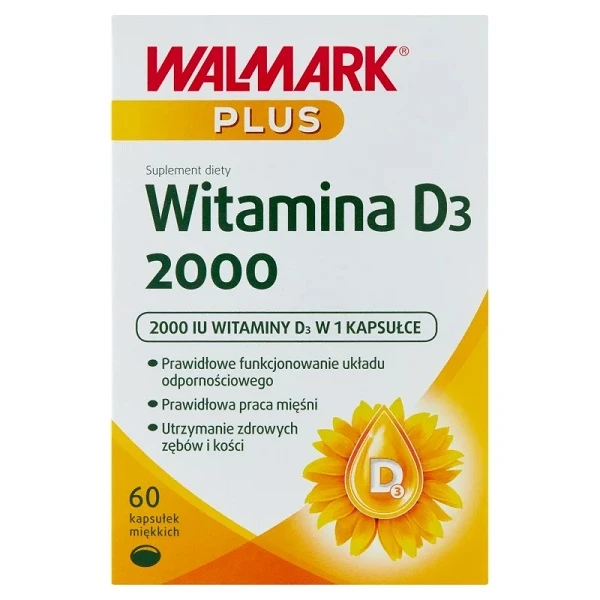 Walmark Plus, Witamina D3 2000, 60 kapsułek