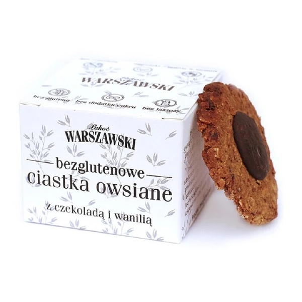 Łakoć Warszawski, ciastka owsiane z czekoladą i wanilią, bezglutenowe, 150g