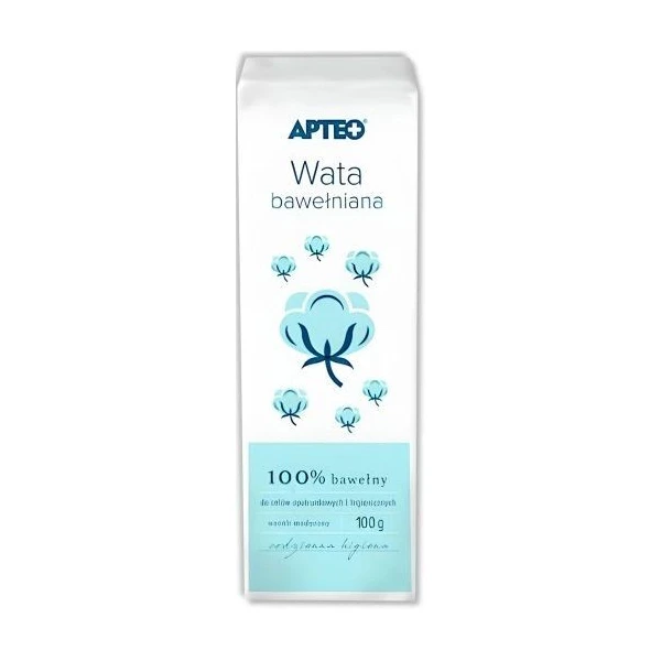 Wata opatrunkowa bawełniana, Apteo Care, 100g