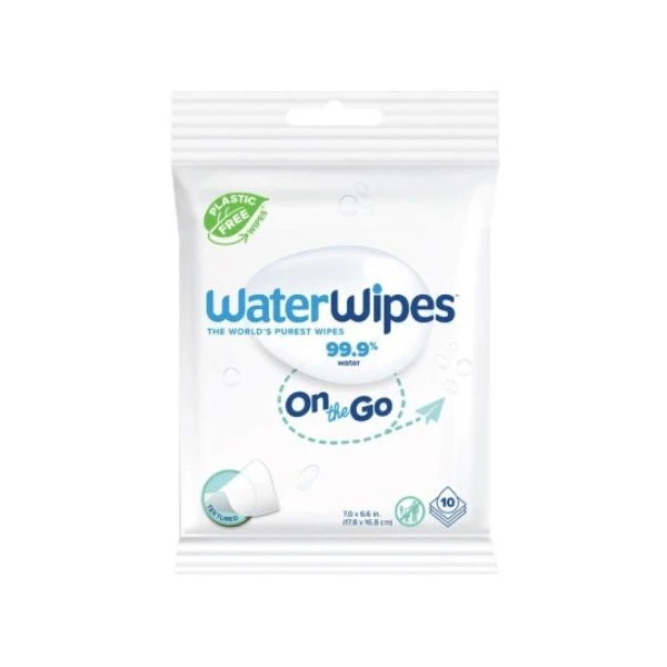 WaterWipes On the Go, chusteczki nawilżane, z teksturą, 10 sztuk