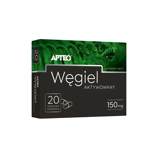 Węgiel aktywowany Apteo, 20 kapsułek
