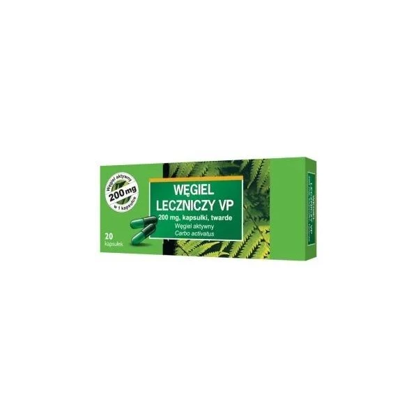 Węgiel leczniczy VP 200mg, 20 kapsułek