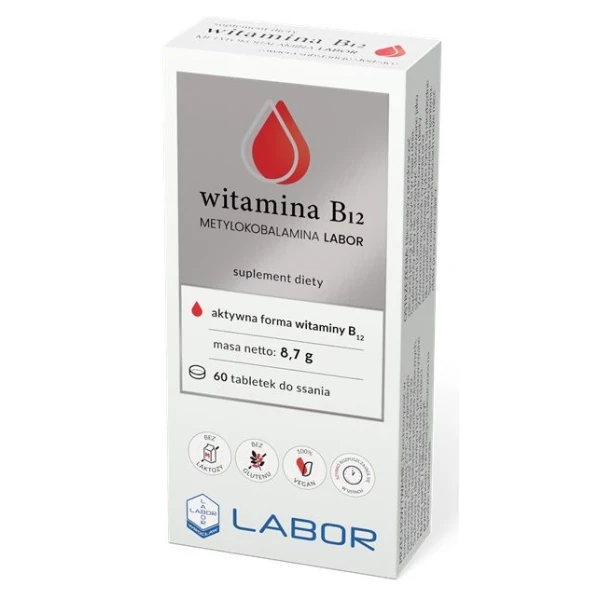 [DATA - 2026-09-30] Witamina B12 Metylokobalamina Labor, 60 tabletek do ssania