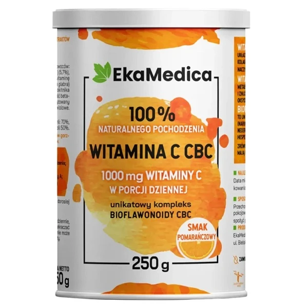 EkaMedica, Witamina C CBC, proszek, smak pomarańczowy, 250g