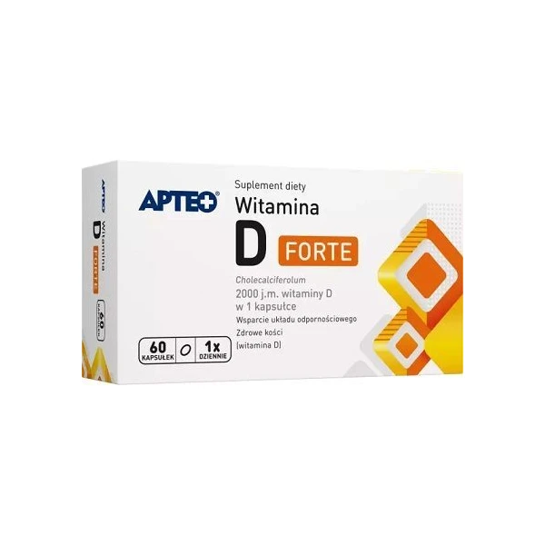 Witamina D Forte 2000 j.m. Apteo, 60 kapsułek