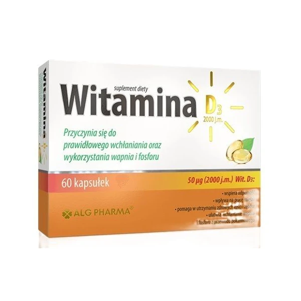 Witamina D3 2000j.m., 60 kapsułek