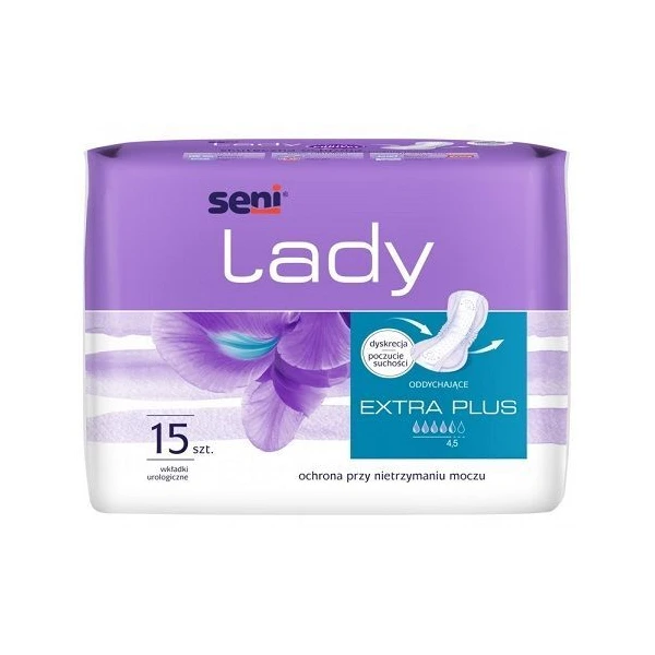 Wkładki urologiczne Seni Lady Extra Plus, chłonność 4,5/6, 15 sztuk