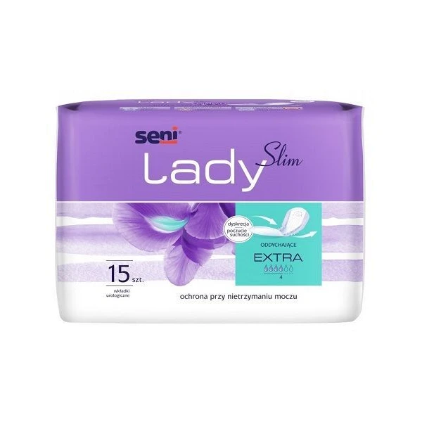 Wkładki urologiczne Seni Lady Slim Extra, chłonność 4/6, 15 sztuk