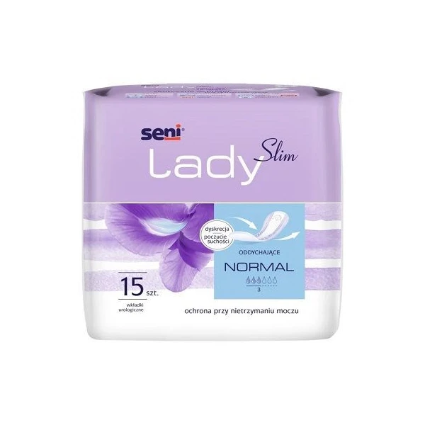Wkładki urologiczne Seni Lady Slim Normal, chłonność 3/6, 15 sztuk