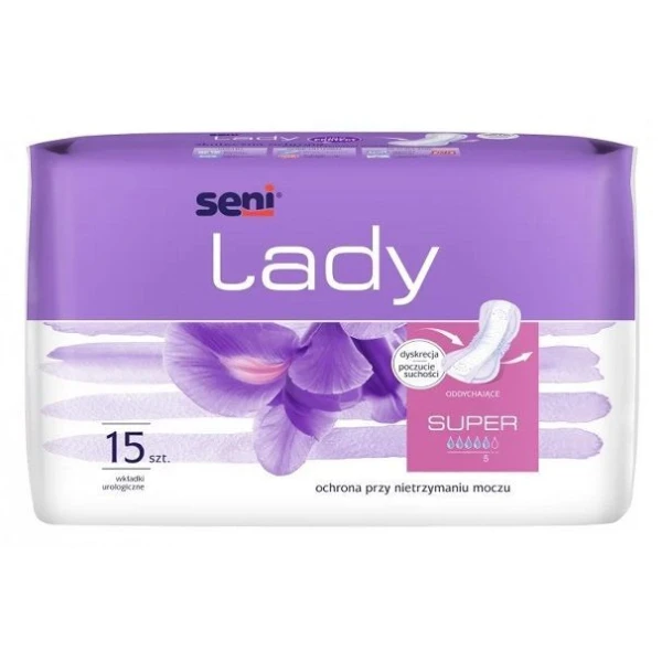 Wkładki urologiczne Seni Lady Super, chłonność 5/6, 15 sztuk