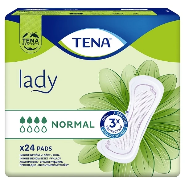 Wkłady anatomiczne Tena Lady Normal, chłonność 4/8, 24 sztuki