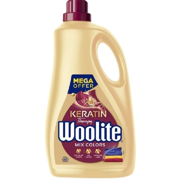 Woolite Keratin Therapy, płyn do prania kolorowych tkanin, 3,6l