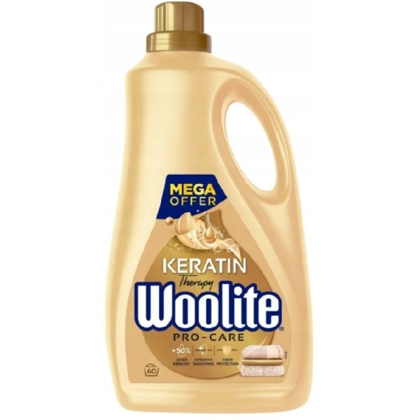 Woolite Keratin Therapy Pro-Care, płyn do prania białych i kolorowych tkanin, 3,6l