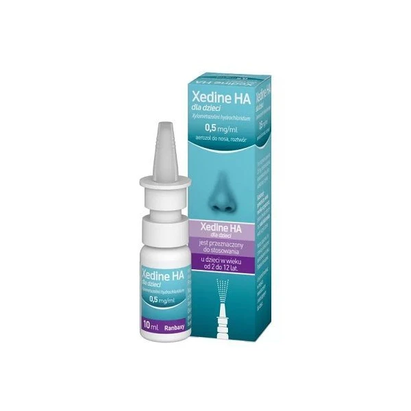 Xedine HA dla dzieci 0,5mg/ml, aerozol do nosa, po 2 roku życia, 10ml