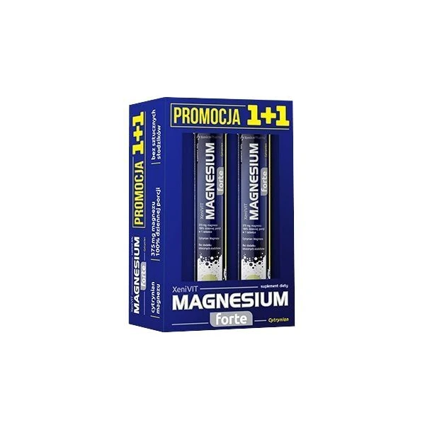 XeniVit Magnesium Forte Cytrynian, smak cytrynowy, 2x20 tabletek musujących