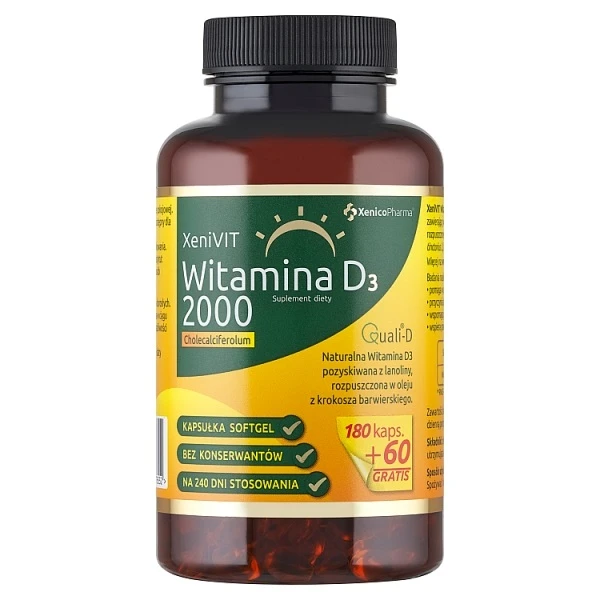 XeniVIT Witamina D3 2000 j.m., 240 kapsułek