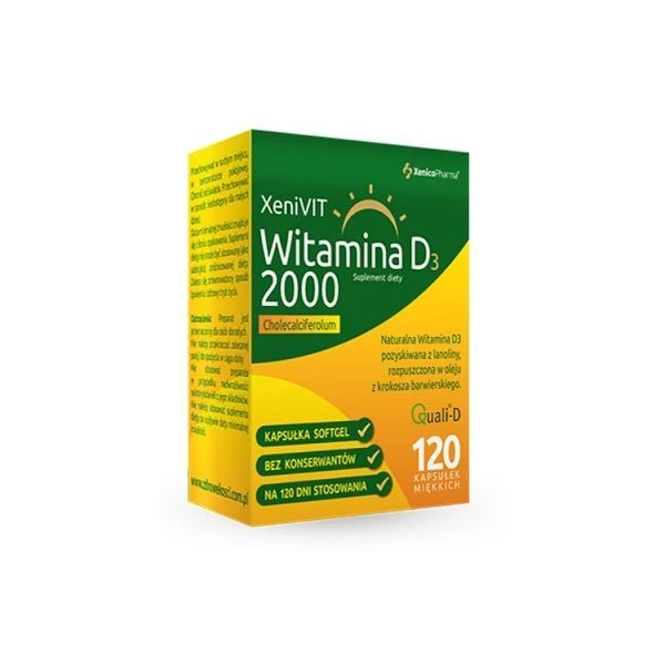 XeniVIT Witamina D3 2000 j.m., 120 kapsułek