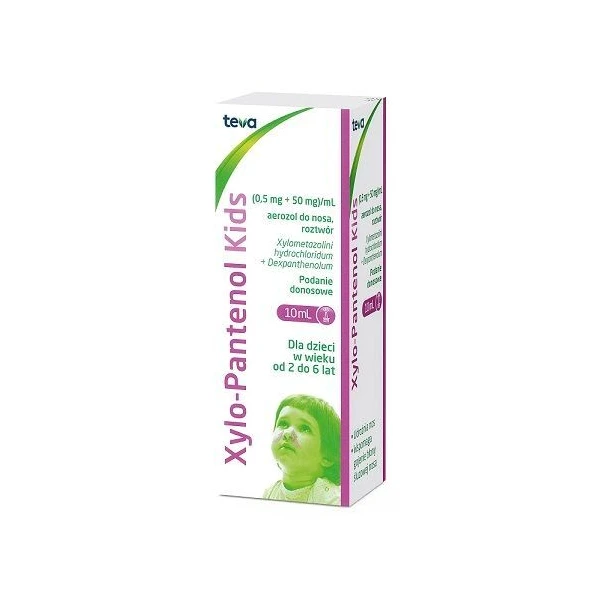 Xylo-Pantenol Kids (0,5mg + 50mg)/ml, aerozol do nosa, dla dzieci po 2 roku życia, 10ml