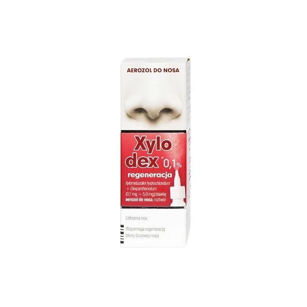 Xylodex 0,1% (0,1mg+5mg), aerozol do nosa, dla dorosłych i dzieci powyżej 6 lat, 10ml