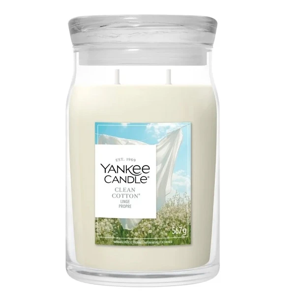 Yankee Candle, świeca duża Clean Cotton, 567g