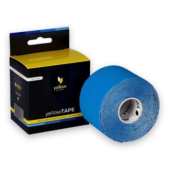 Yellow Sport, taśma do kinesiotapingu, 5cmx5m, niebieska, 1 sztuka