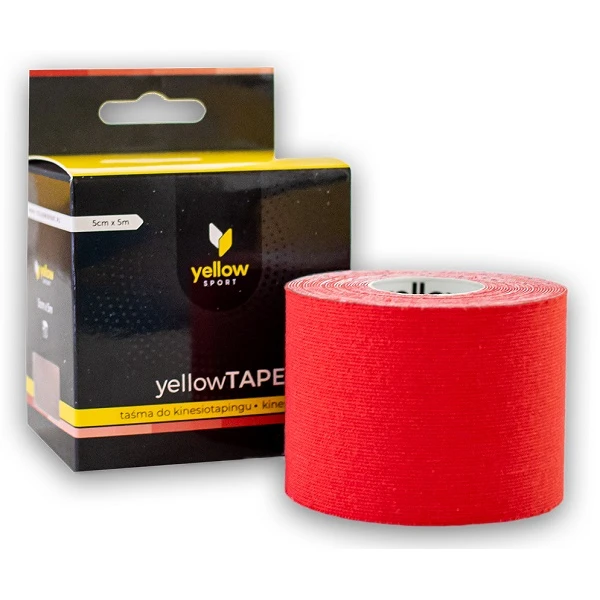 Yellow Sport, taśma do kinesiotapingu, 5cmx5m, czerwona, 1 sztuka